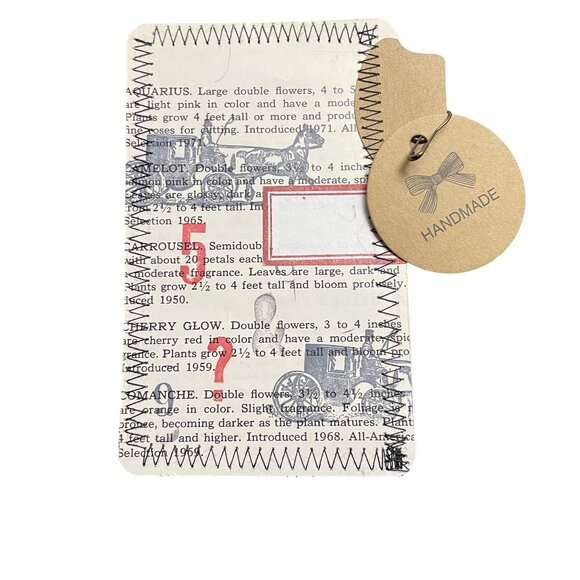 5 Handmade Bookmark Junk Journal Tags Sewn Vintage Style Scrapbook u - Picture 5 of 6